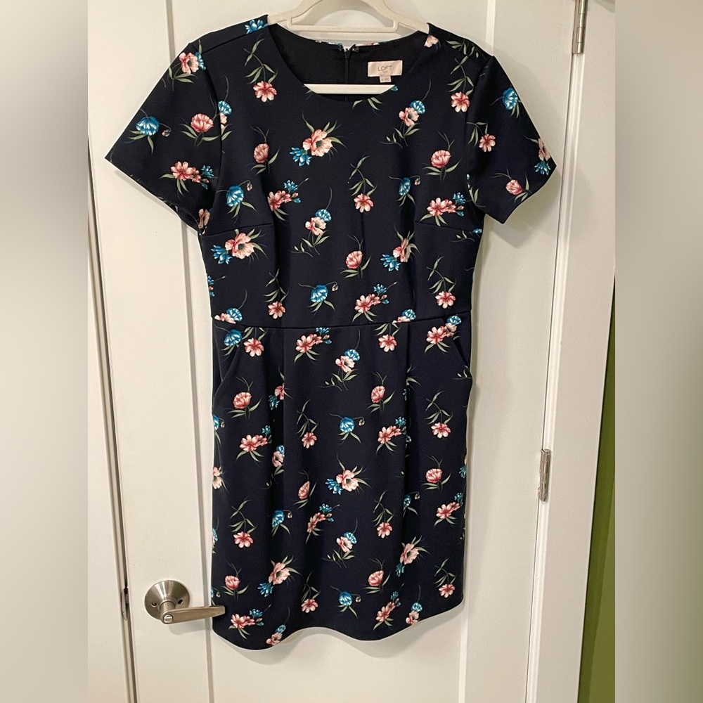 Loft blue floral dress